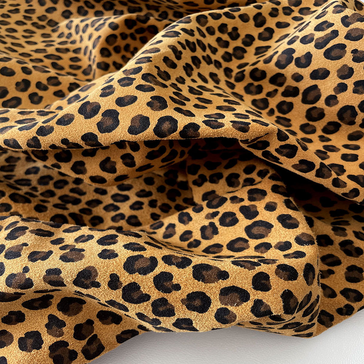 Camel Leopard Print Leather | Animal Print Suede | Leathercosmos ...