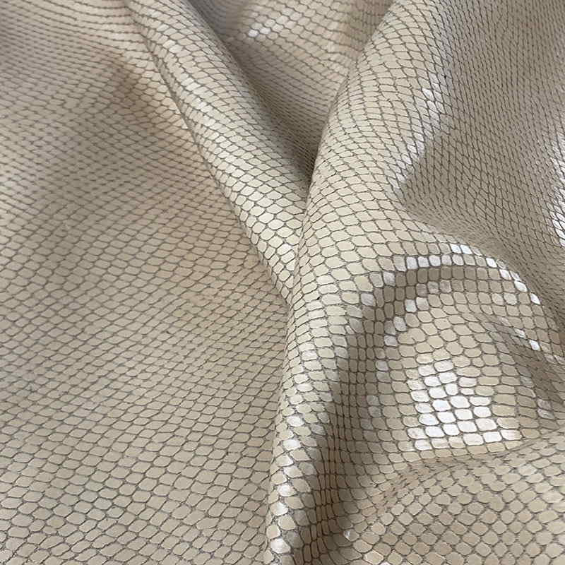 Beige Nude top Scale print Leather, Calf skin by the yard, Leather supplier, Snake prints, Exotic print leather, Leather for bag making